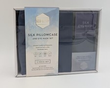 Eco-Sleep Real Silk Dark Blue Indigo Navy Luxury Soft Pillowcase  Eye Mask Gift