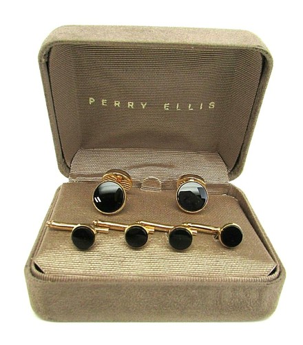 Onyx Cuff Links Shirt Stud Set 