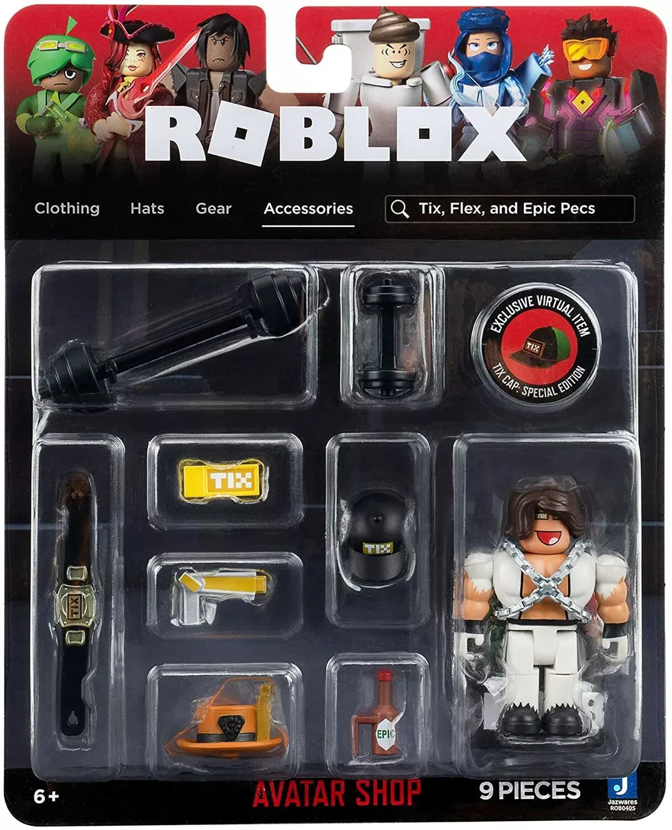 Roblox Avatar Shop TIX, FLEX, & EPIC PECS Action Figure w/ Code