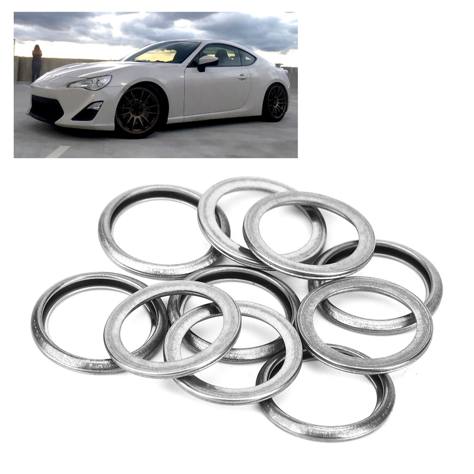 Oil Drain Plug Gaskets Aluminium Alloy Oil Crush Washers Fits For BRZ