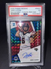 Mosaic NFL 2020 Jaguars Jake Luton Red Fusion Autographed Rookie card *PSA 5*