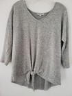 Green Envelope Brand Ultra Soft Gray Tie Front 3/4 Sleeve Sweater Top Size S — photo 1
