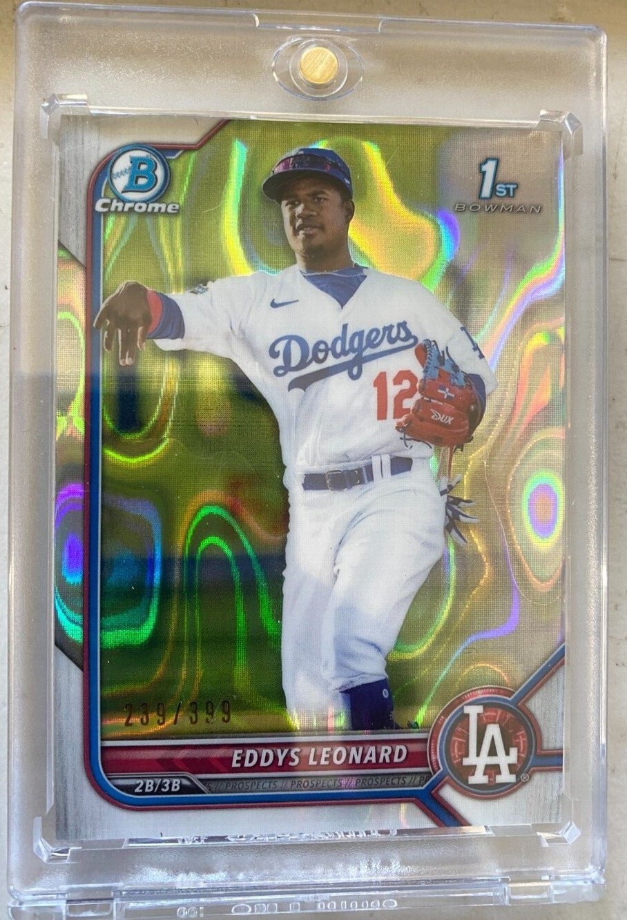 2022 Bowman Chrome Prospects Lava Refractor /399 Eddys Leonard #BCP-57