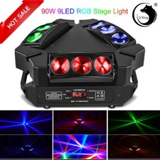 240W 9 LED RGBW Spider Beam Moving Head Stage Lighting DMX512 DJ Party Disco USA