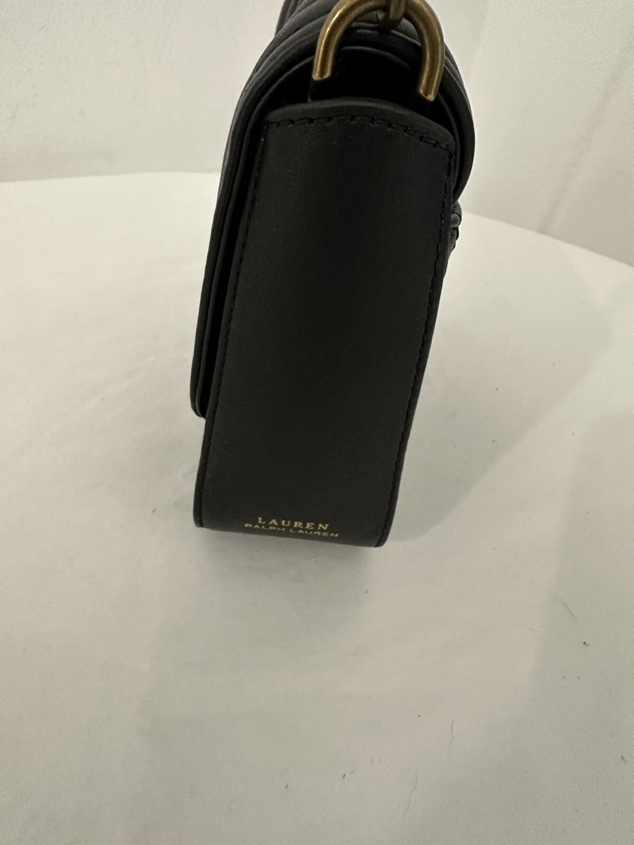 特別価格！ Ralph Lauren Millbrook Convertible Crossbody Ralph Lauren Millbrook Black Quilted Leather Chain Strap