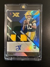 2020 Panini XR Rookie Triple Swatch Autographs Blue #204 Jordan Love /25