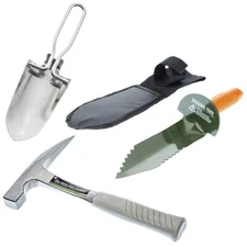 Metal Detecting Stainless Steel Hand Trowel, Hammer Pick, 12" Digger Tools