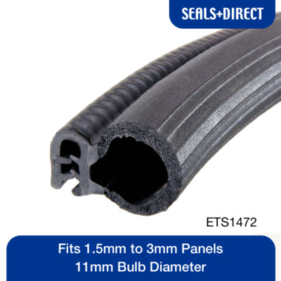 Clip On Edge Verkleidung ETS1472 Dichtung - passt 1,5 m - 3 mm Paneele Auto Van Boot Wohnwagen Tür