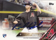 KEITH HESSLER ARIZONA DIAMONDBACKS SIGNED TOPPS ROOKIE CARD SAN DIEGO PADRES