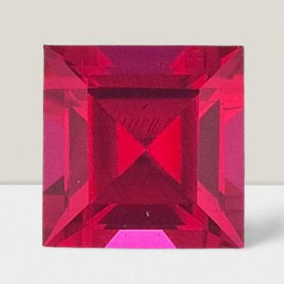 Ruby Square Cut Gemstone 2.1 Cts - 8 mm Lustrous Loose Gem