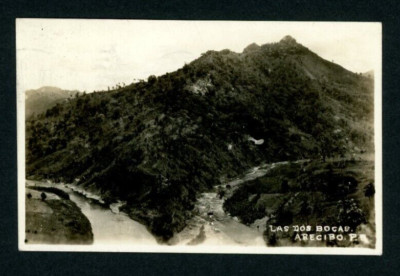 VINTAGE RPPC POSTCARD / LAS DOS BOCAS / ARECIBO PUERTO RICO POSTED 1937