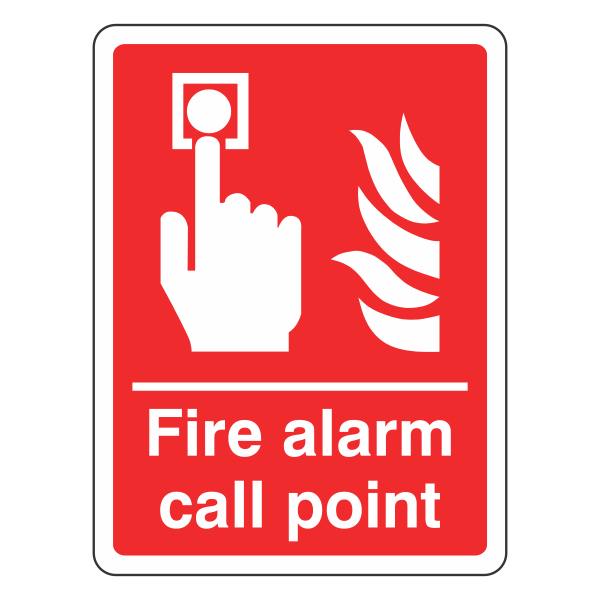 Fire Alarm Sign Call Point Sign - 150x200mm - Self Adhesive Vinyl