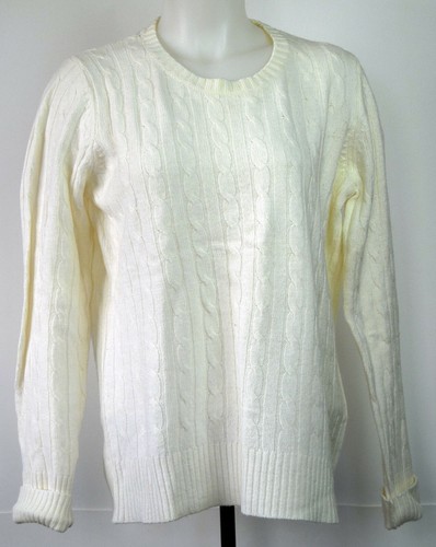 JCP JCPenney Ivory Cable Knit Merino 