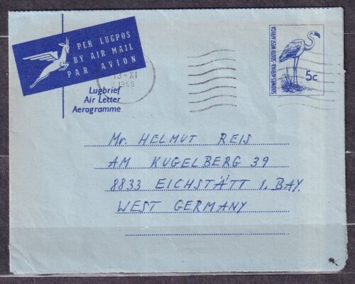 SOUTH AFRIKA. 1968/Luderitz, five-cent PS aerogramme/abroad mail. - Foto 1 di 2