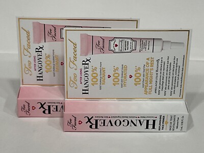 lot of 2 Too Faced Hangover Rx Replenishing Face Primer 5mL Travel Size 0.16 oz
