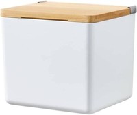 Tesa Baboo Badorganizer S Mit Bambus-Deckel, Matt-Weiß - Bad-Aufbewahrungsbox Zu