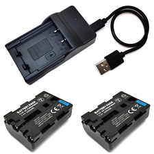 Battery / USB Charger For NP-FM50 Sony CCD-TRV748 DSC-F707 DSC-F717 DSC-F828 US