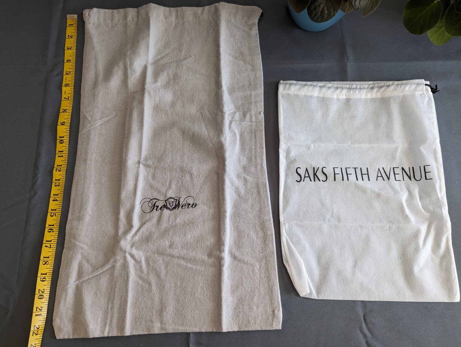 Lot of 2  Storage Travel Purse Dust Bags Saks Ft … - image 1