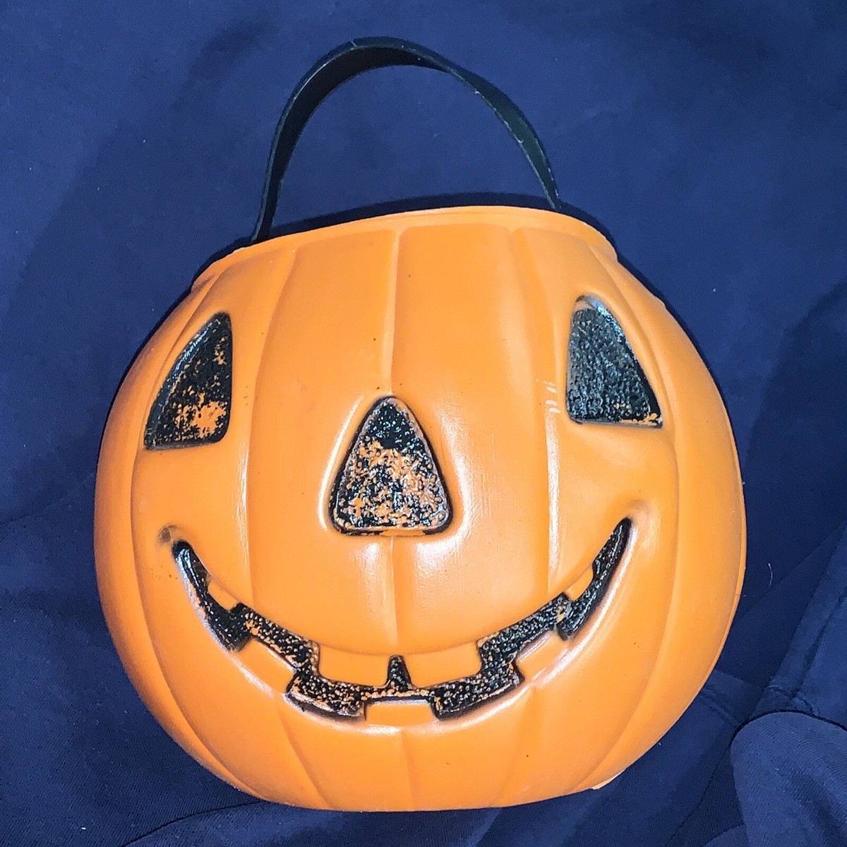 Vintage AJ Renzi Halloween Blow Mold Plastic Pumpkin Jack O
