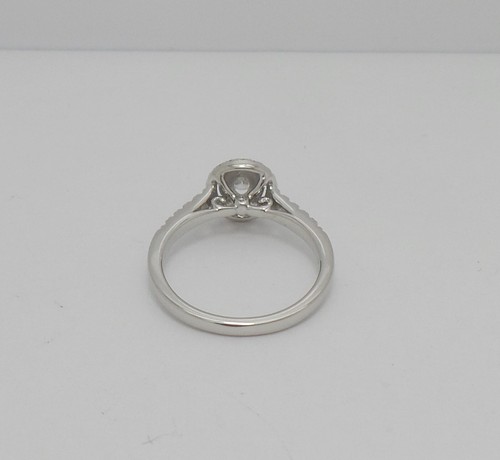 1/2CT Natural Oval Diamond Halo Engagement Wedding Ring Bridal 14K White Gold - Picture 11 of 13