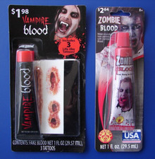 Rubies Zombie Blood Halloween makeup and Fun world Vampire Blood both UNUSED