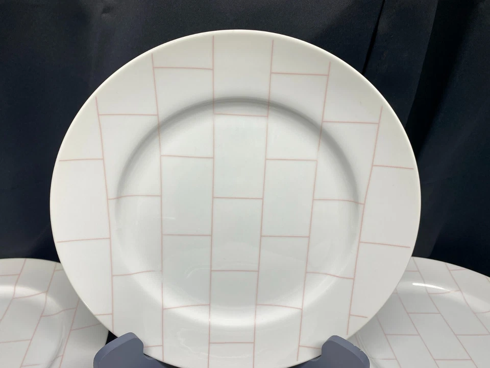 Sasaki "GRIDLOCK PINK" Patino Wolf ~ Japón ~ Juego de 6 ~ Platos de Cena ~ 10 3/4" Foto 2 de 4