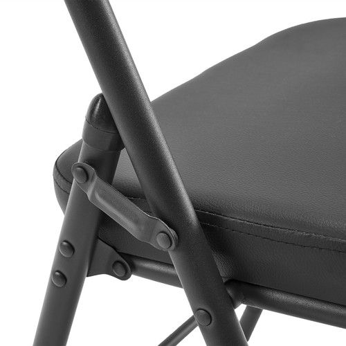 4 Pack Metal Folding Chairs with Padded Seat and Back Black - Picture 22 of 24