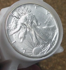 ROLL WALKING LIBERTY SILVER  HALVES (MIXED DATES) AU/BETTER (23 ROLLS AVAILABLE)