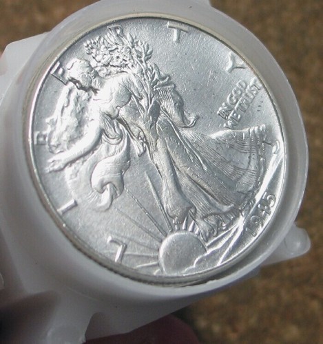 ROLL WALKING LIBERTY SILVER  HALVES (MIXED DATES) AU/BETTER (14 ROLLS AVAILABLE)