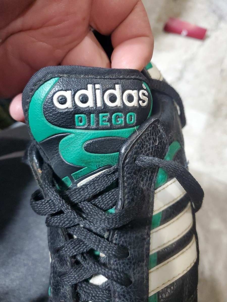 RARE VINTAGE 1998 ADIDAS DIEGO BLACK/GREEN SOCCER CLEATS