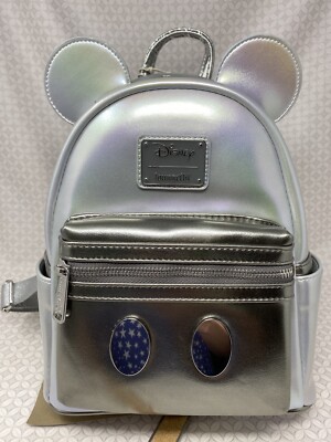 Disney Mickey Mouse Silver Backpack Disney Mickey Mouse Icon Silver Limited Edition Flair  main image 2