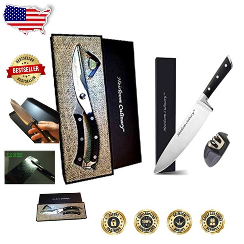 Ergonomic Stainless Steel Kitchen Shears with Bone Notch - Lifetime Guarantee