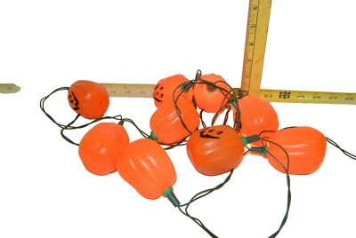 Halloween Jack O Lantern String Lights Hallmark Cards Company 1989 Pumpkin Vtg