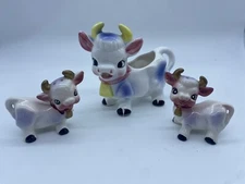Vintage Elsie the Cow 1950's Kitsch Creamer Jug, Salt and Pepper Shaker Set