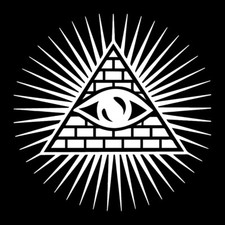 Shining Triangle Masonic Vinyl Decal - White 6 Inch