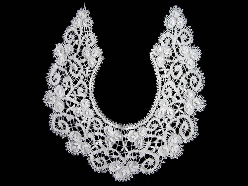 Antique Vintage Handmade White Cluny Lace Ladies Collar Dress Trim - Imagen 2 de 5