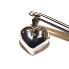 925 sterling silver puffed heart hollow charm pendant estate love 2.7g antique — photo 2