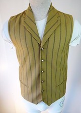 Victorian Mustard Yellow Lapel gothic vest small xs FITTED steampunk western MOD