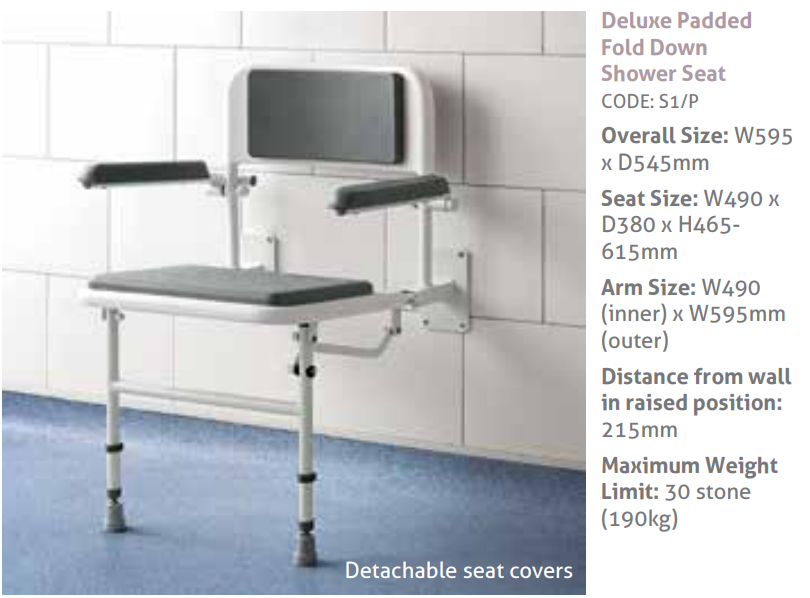 Impey Standard Shower Seats Deluxe Padded Fold Down Shower Seat eBay