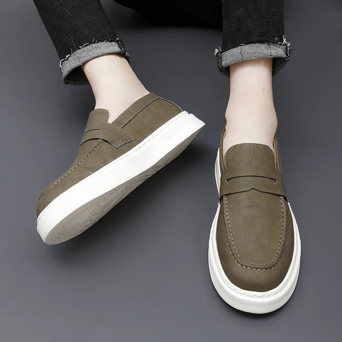 Mocassini slip-on uomo sneakers casual antiscivolo outdoor passeggio scarpe tavola guida - Foto 4 di 26