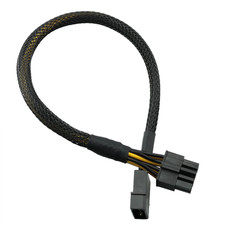 LP4 Molex Male to CPU 8 4 4 Pin Male Sleeved Braided Power Adapter 30Cm/11.8Inc