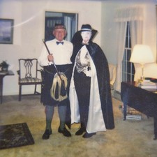 Halloween Costumes Dracula Scottish Kilt Polaroid Vintage Photo