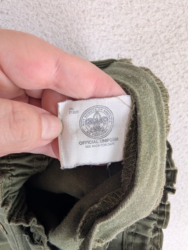 Vintage Boy Scounts BSA Cargo Pants Boys Size 10 Uniform Green Hiking Camping - Picture 15 of 16