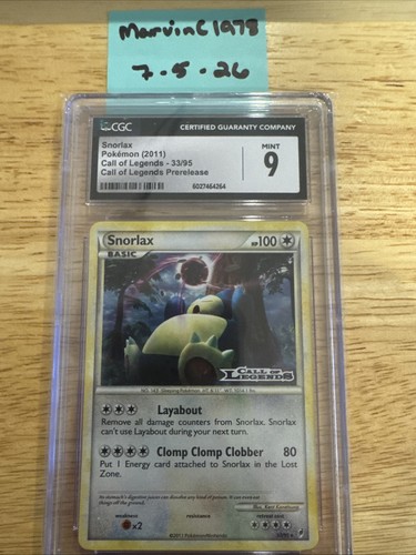 Snorlax graded CGC 9 for sale on eBay