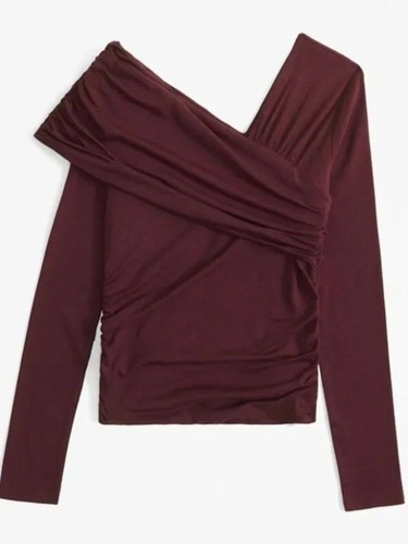 Abercrombie & Fitch L A&F Modal-Blend Collection Off the Shoulder Draped Top