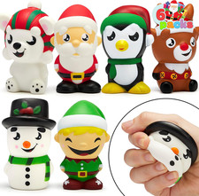 6 PCS Christmas Slow Rising Squishy Toys Stress Relief Soft Kawaii Set Gift Pack