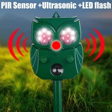 Upgraded Solar Ultrasonic Animal Repellent Dog Cat Skunk Deer Raccoon For Garden