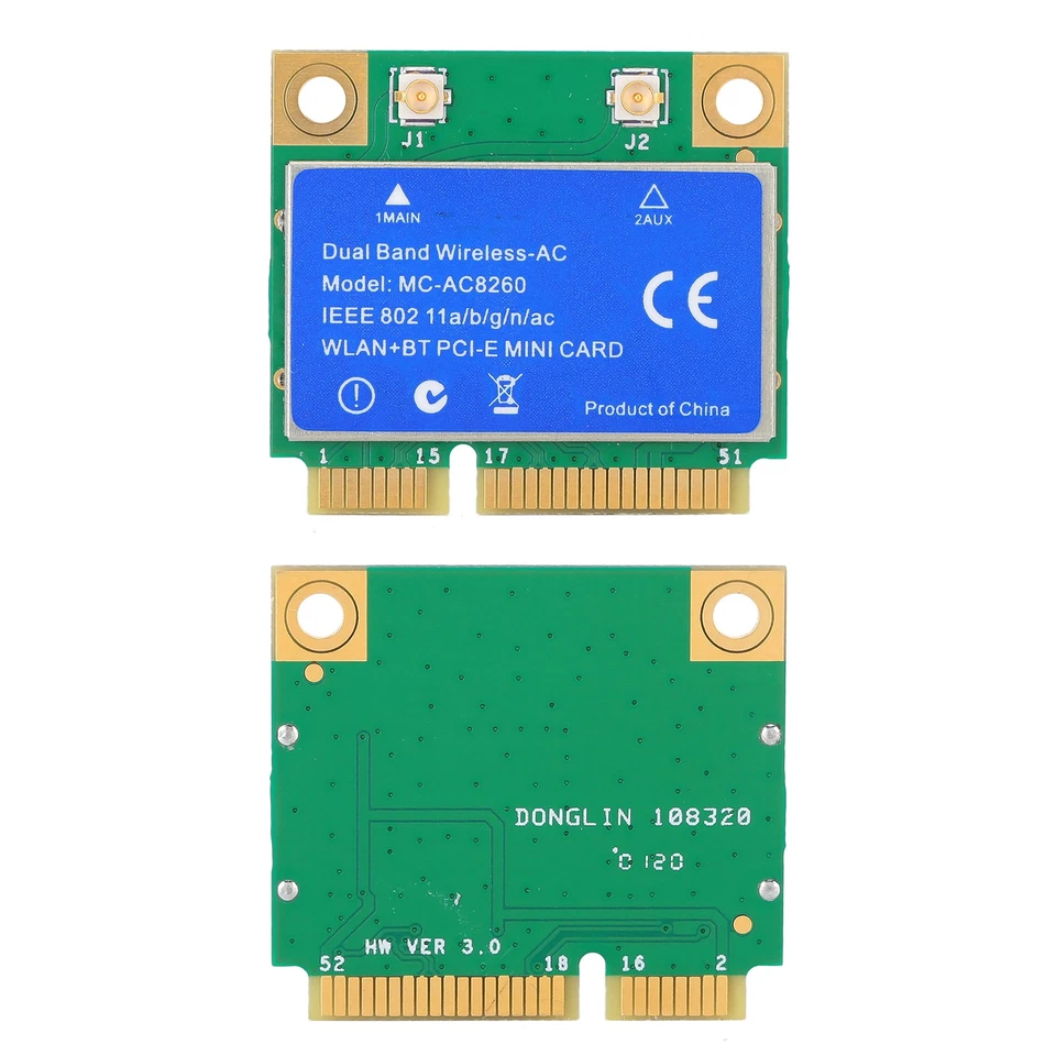 Dualband Mini-PCI-E 1200M-WLAN-Karte 8260 WLAN + BT 2-in-1 Für Linux / Windows - Bild 4 von 4