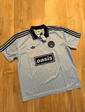 adidas Soccer Jersey Oasis Sponsor Logo Blue Black White Size S