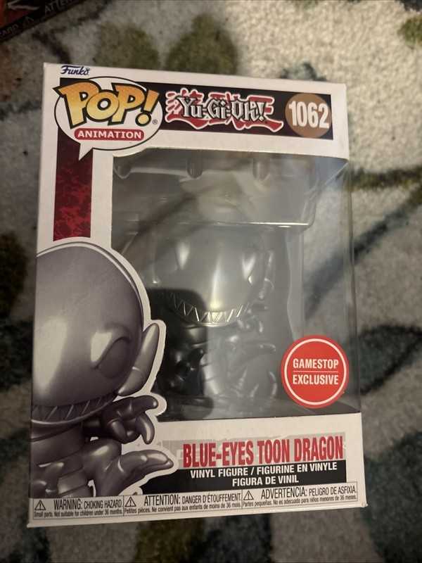 FUNKO POP! #1062 BLUE-EYES TOON DRAGON YUGIOH Metallic GAMESTOP EXCLUSIVE w/case